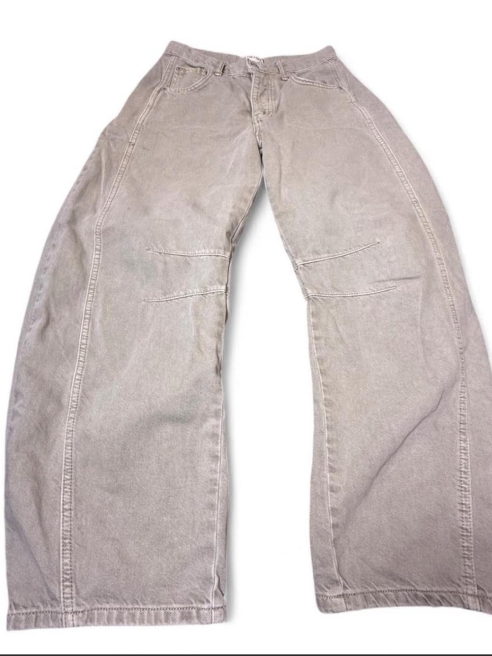 We The Free Mid Rise Barrel Leg Cargo Pants in Khaki Women’s Size 24